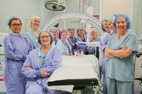 Members of the Chester County Hospital Lung Cancer Surgical Team proudly unveil the new ION Robot.